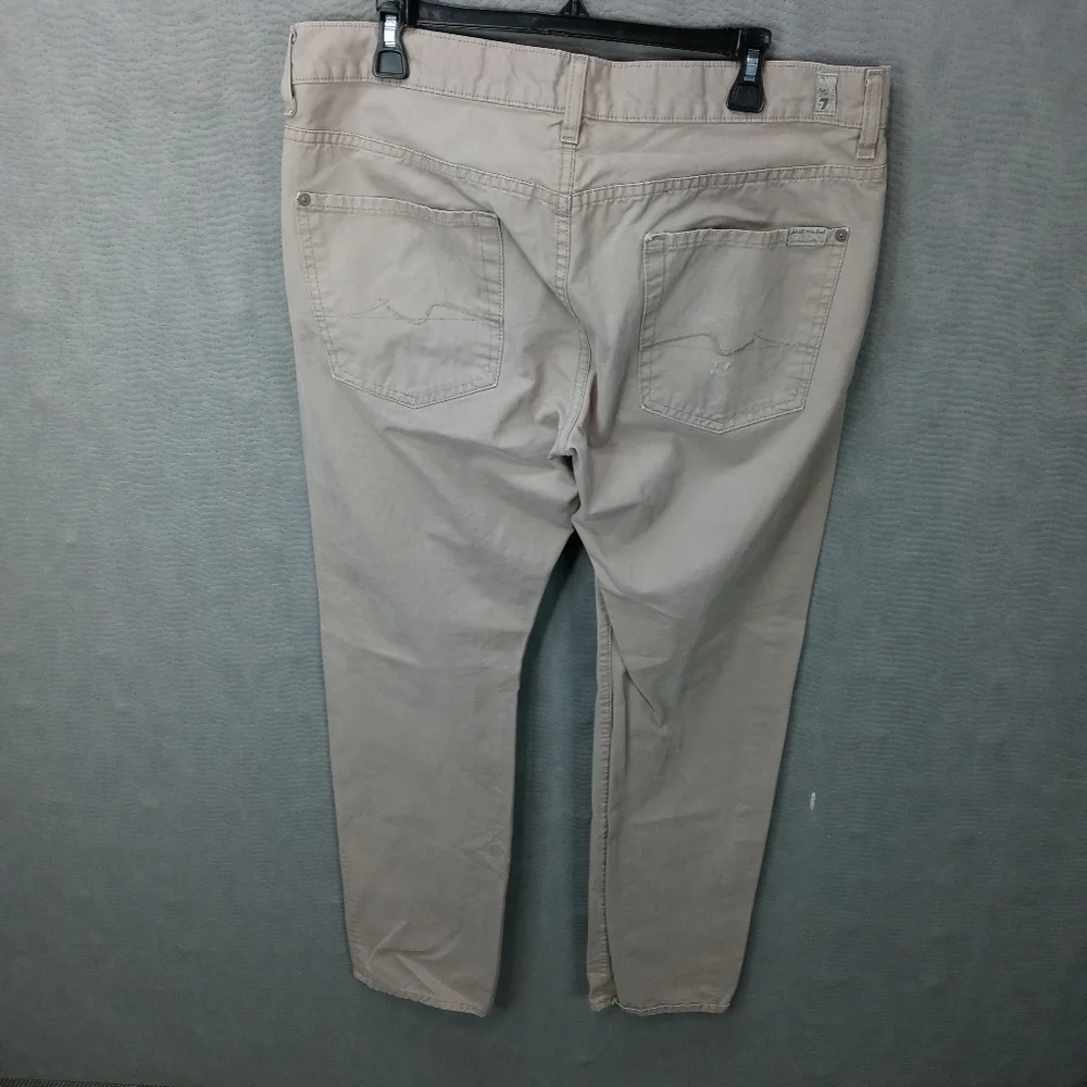 7 For All Mankind The Straight men's wheat jeans. Sz 36x32. Rise 10